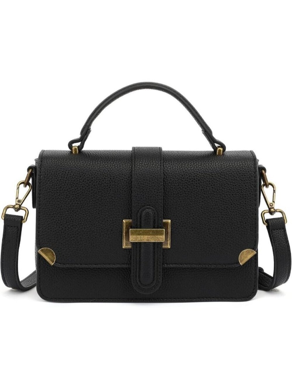 Women's B-black Leather Satchel Small Classy Crossbody Bag Purse Fashion Handbag